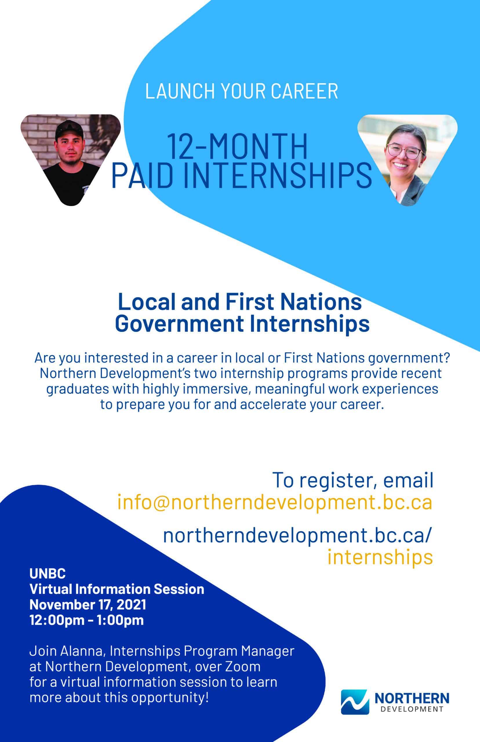 Internship Programs Virtual Information Session Events Northern Development